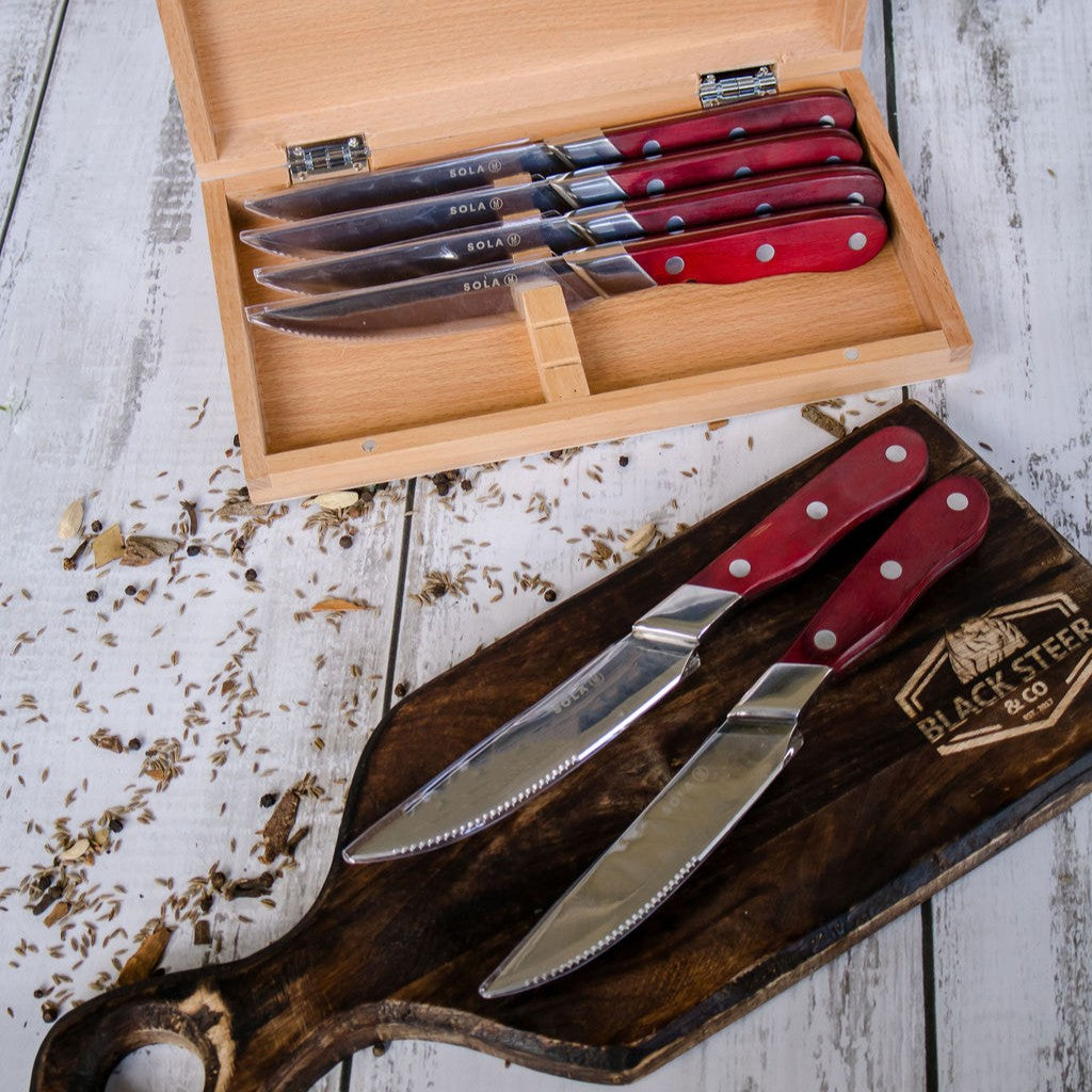 SOLA Wood Steak Knives